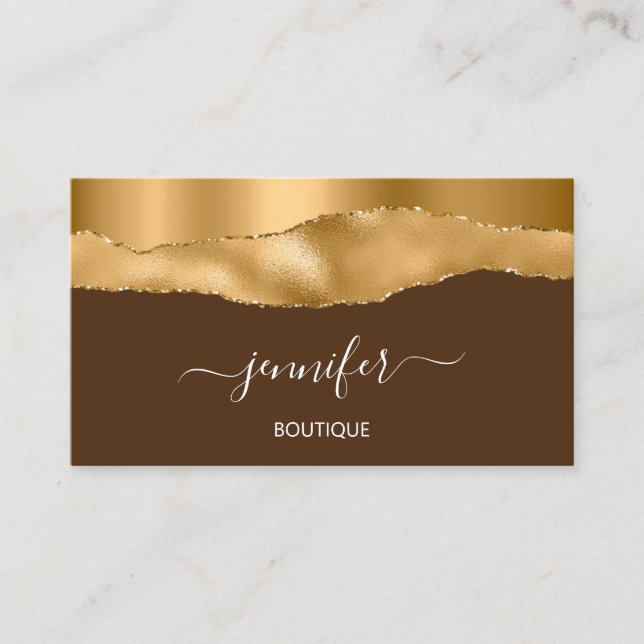 Carte De Visite Boutique Boutique Yellow Brown Gold QR Code (Devant)