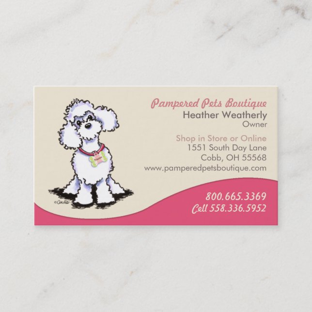 Carte De Visite Boutique cadeaux pour animaux de compagnie Poodle  (Devant)