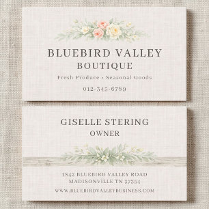 Carte De Visite Boutique Country Shabby Chic Linen