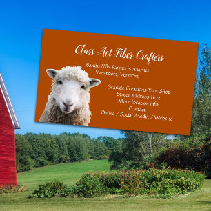 Carte De Visite Boutique d'artisanat en fibre de laine de visage d