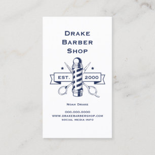Carte De Visite Boutique de barbier professionnel de ciseaux de ba