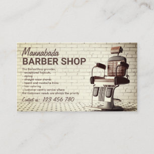 Carte De Visite Boutique de barbier retro photo personnalisée