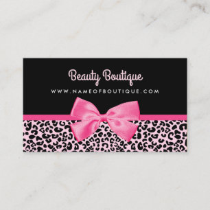 Carte De Visite Boutique de beauté Girly Pink Empreinte de léopard