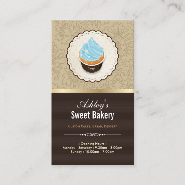 Carte De Visite Boutique de boulangerie - Cupcakes Chocolates Dess (Devant)