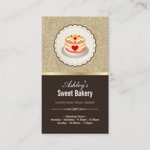 Carte De Visite Boutique de boulangerie - Gâteaux Boutique de conf