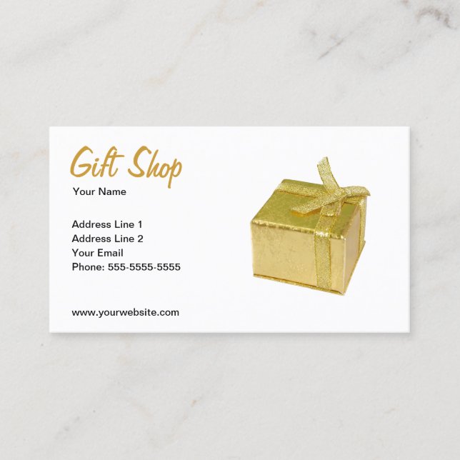 Carte De Visite Boutique de cadeaux élégante simple de photo (Devant)