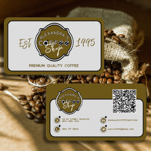 Carte De Visite Boutique de café professionnel logo personnalisé