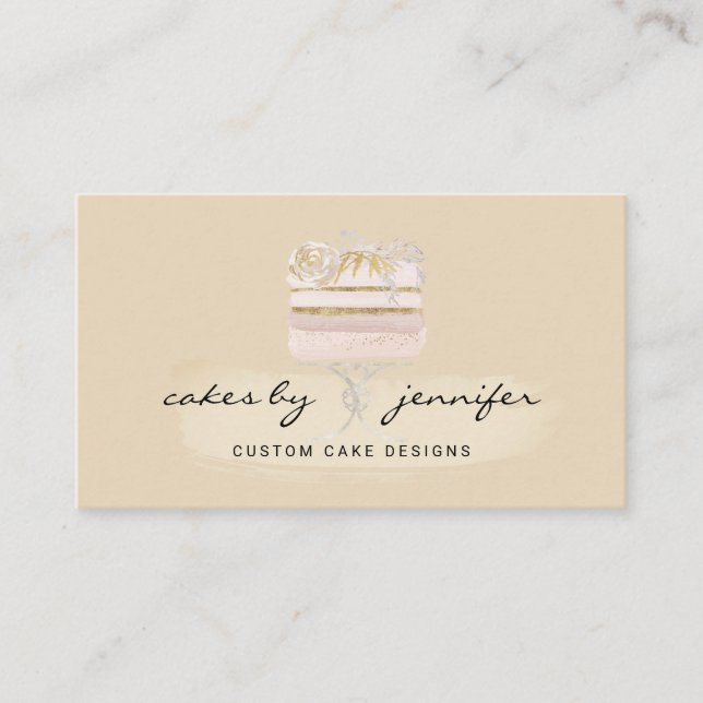 Carte De Visite Boutique de cupcake de pâtisserie artisanale jaune (Devant)