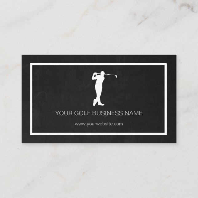 Carte De Visite Boutique de golf moderne Black Professional person (Devant)