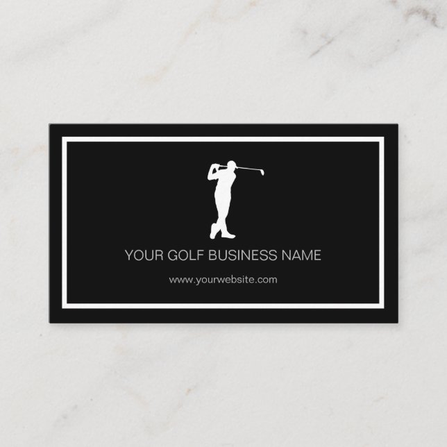 Carte De Visite Boutique de golf moderne Black Professional person (Devant)
