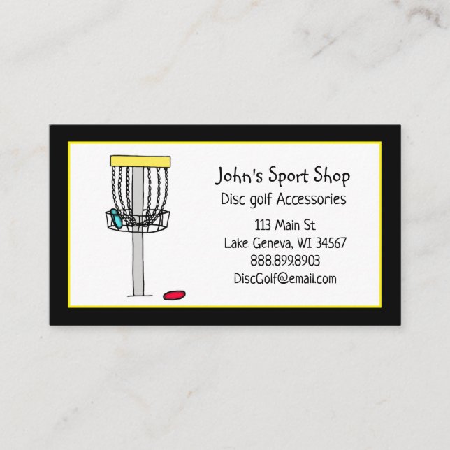 Carte De Visite Boutique de golf sur disque personnalisé (Devant)