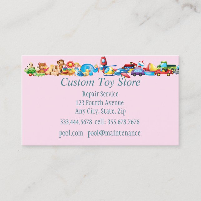 Carte De Visite Boutique de jouets personnalisée (Devant)