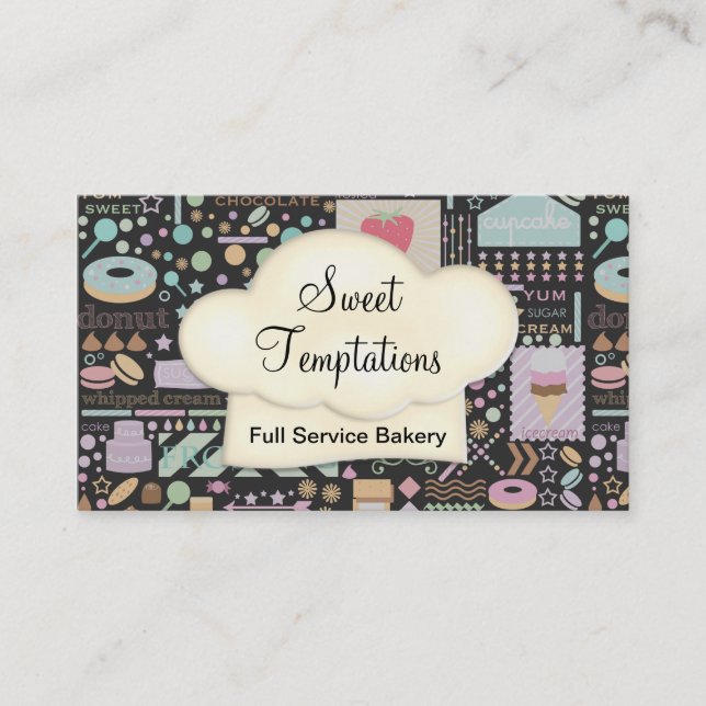 Carte De Visite Boutique de la boulangerie Sweet Temptations (Devant)