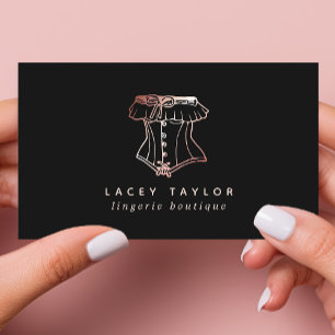 Carte De Visite Boutique de lingerie de logo de corset vintage