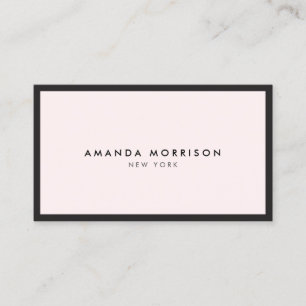 Carte De Visite Boutique de luxe minimaliste noir/rose pastel