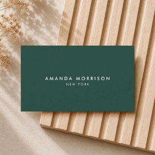 Carte De Visite Boutique de Luxe Minimaliste Vert Forêt Foncé