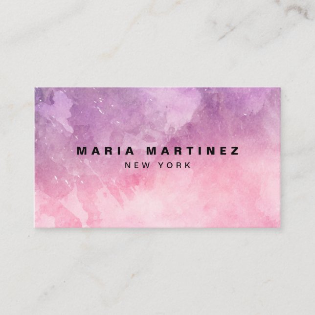 Carte De Visite Boutique de luxe personnalisé Aquarelle rose (Devant)
