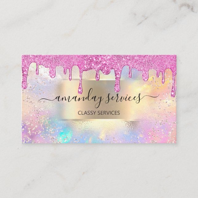 Carte De Visite Boutique de maquillage Holographe Boutique de cire (Devant)