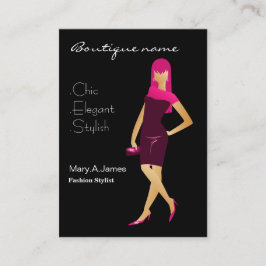 Carte De Visite boutique de mode chic rose