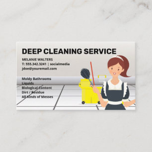 Carte De Visite Boutique de nettoyage   Maid   Service de nettoyag