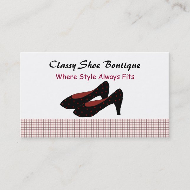 Carte De Visite Boutique de talons chics (Devant)