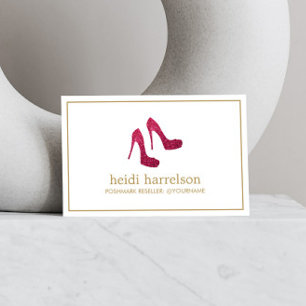 Carte De Visite Boutique de talons de Parties scintillant rouge, v