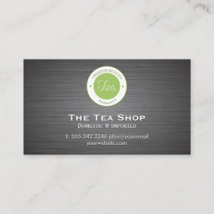 Carte De Visite Boutique de thé   Arrière - plan métallique