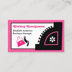 Carte De Visite Boutique de vêtements de léopard rose Girly