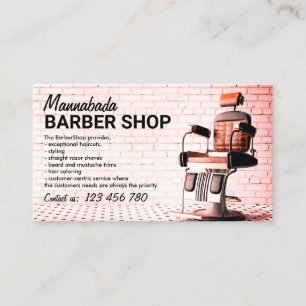 Carte De Visite Boutique en coiffure photo personnalisée rose