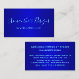 Carte De Visite Boutique en ligne Navy et Medium Blue Ombre