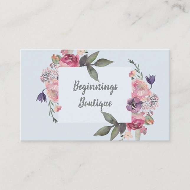 Carte De Visite Boutique Feminine Floral Pastel (Devant)