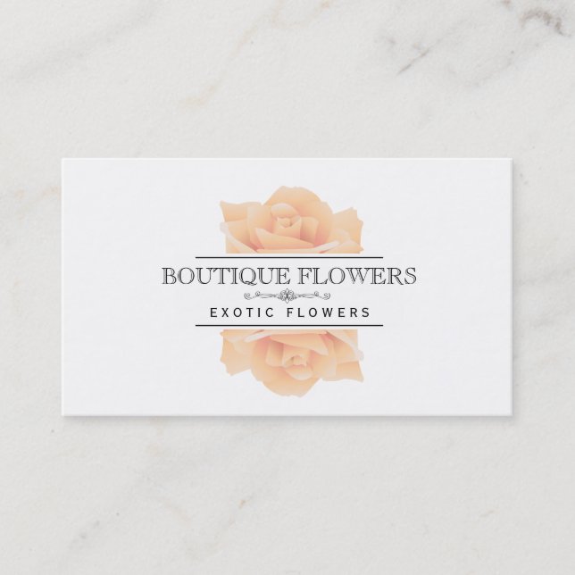 Carte De Visite Boutique Fleurs | Élégant, classique (Devant)