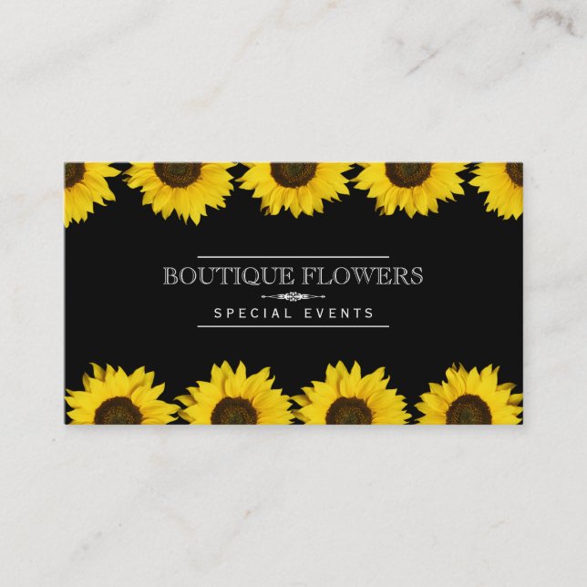 Carte De Visite Boutique Fleurs | Fleurs de soleil, petite II (Devant)