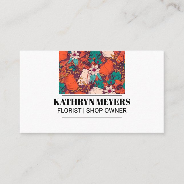Carte De Visite Boutique Fleurs | Fleurs illustratives (Devant)