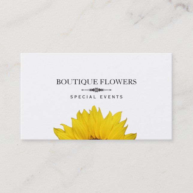 Carte De Visite Boutique Fleurs | Fleurs Solaires, simples (Devant)