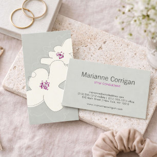 Carte De Visite Boutique Florale de Fleur de Cornouiller Élégant