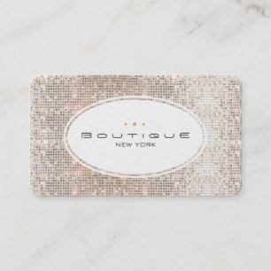 Carte De Visite Boutique Fun & Cute Fashion Faux Sequins Argent