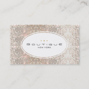 Carte De Visite Boutique Fun & Cute Fashion Faux Sequins Argent