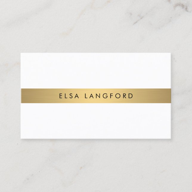 Carte De Visite Boutique Gold Bar de luxe en blanc (Devant)