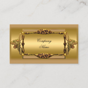 Carte De Visite Boutique Gold Black Leopard Gold Elegant 4