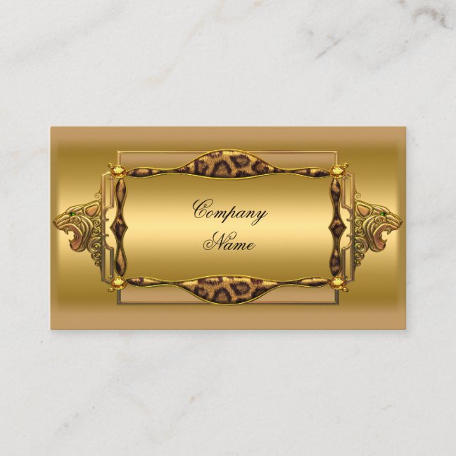 Carte De Visite Boutique Gold Black Leopard Gold Elegant 4 (Devant)