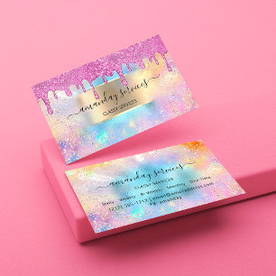 Carte De Visite Boutique Holograph Makeup Shop Ocean Pink Wax Drif
