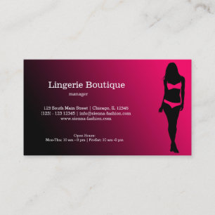 Carte De Visite Boutique Lingerie