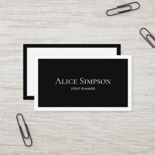 Carte De Visite Boutique Luxe Minimaliste Noir et Blanc