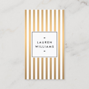 Carte De Visite Boutique Luxe Rose Gold Stripes, Mode, Beauté