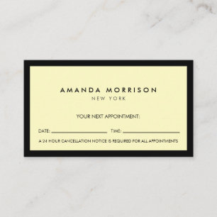 Carte De Visite Boutique minimaliste de luxe Appt noir/jaune