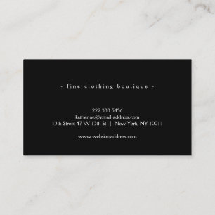 Carte De Visite Boutique minimaliste de luxe simple en noir et bla