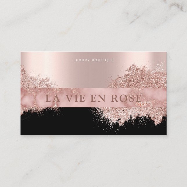 Carte De Visite Boutique Moderne Elegant Parties scintillant Rose  (Devant)