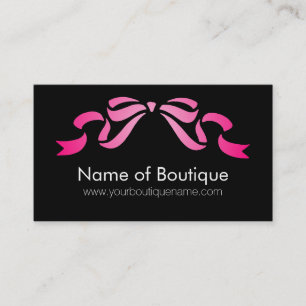 Carte De Visite Boutique moderne Ruban rose et noir fille