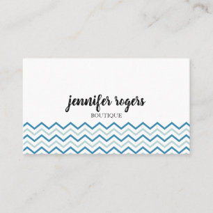 Carte De Visite Boutique Motif Aqua Blue Chevron